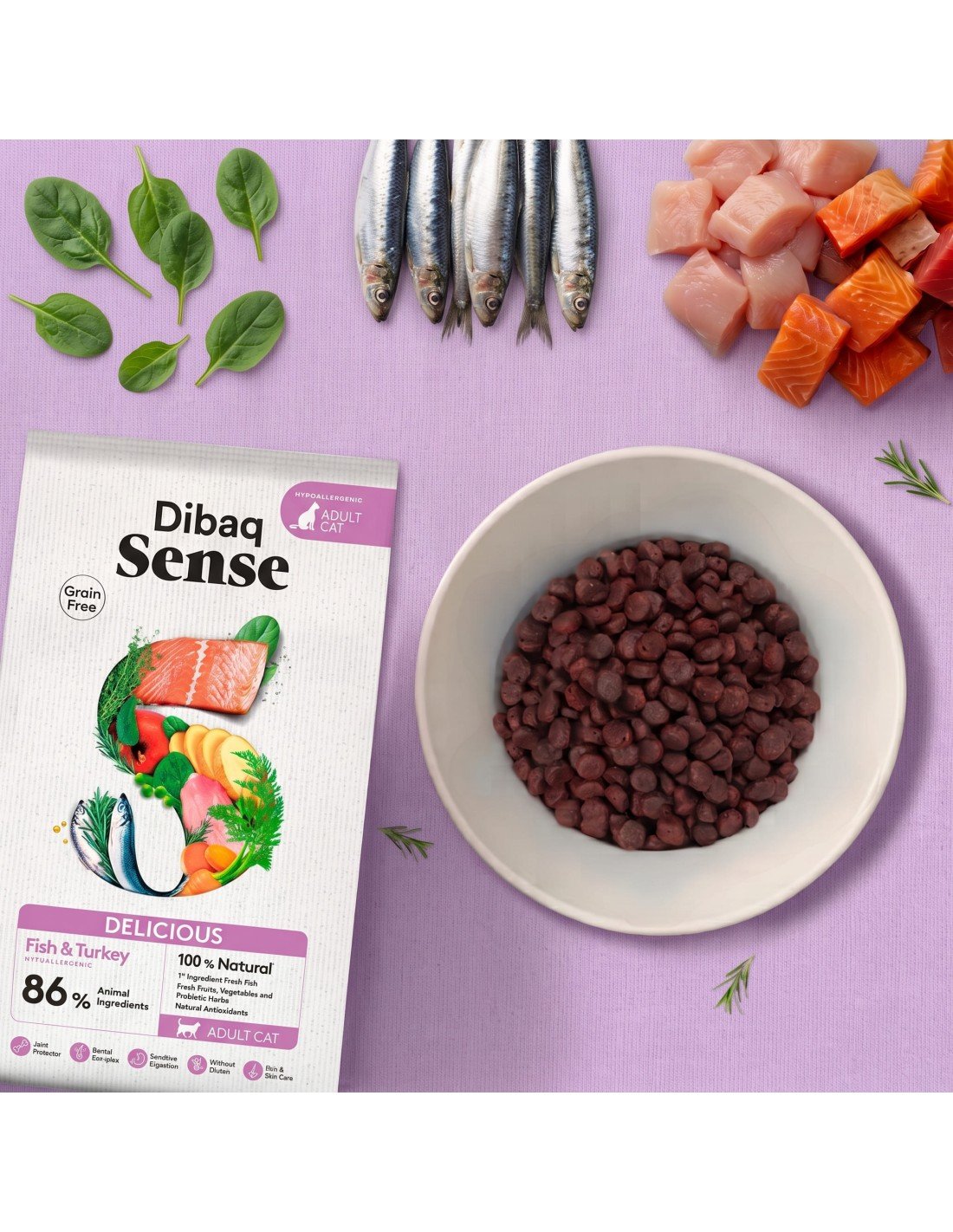 Dibaq Sense Cat GF Delicious Pescado y Pavo - Imagen 2