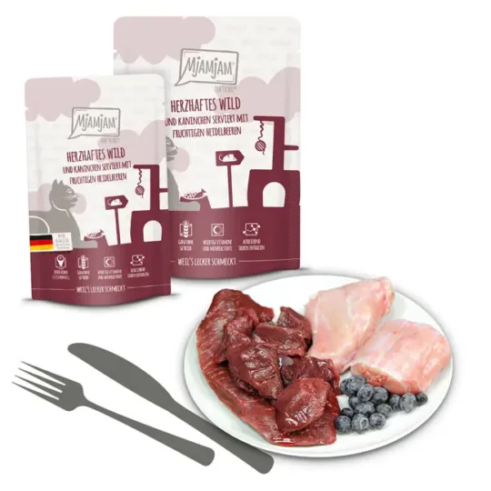 Mjamjam Carne de Caza y Conejo con arándanos 125gr - Imagen 2