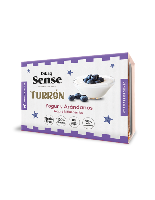Turrón Yogur y arándanos Dibaq Sense