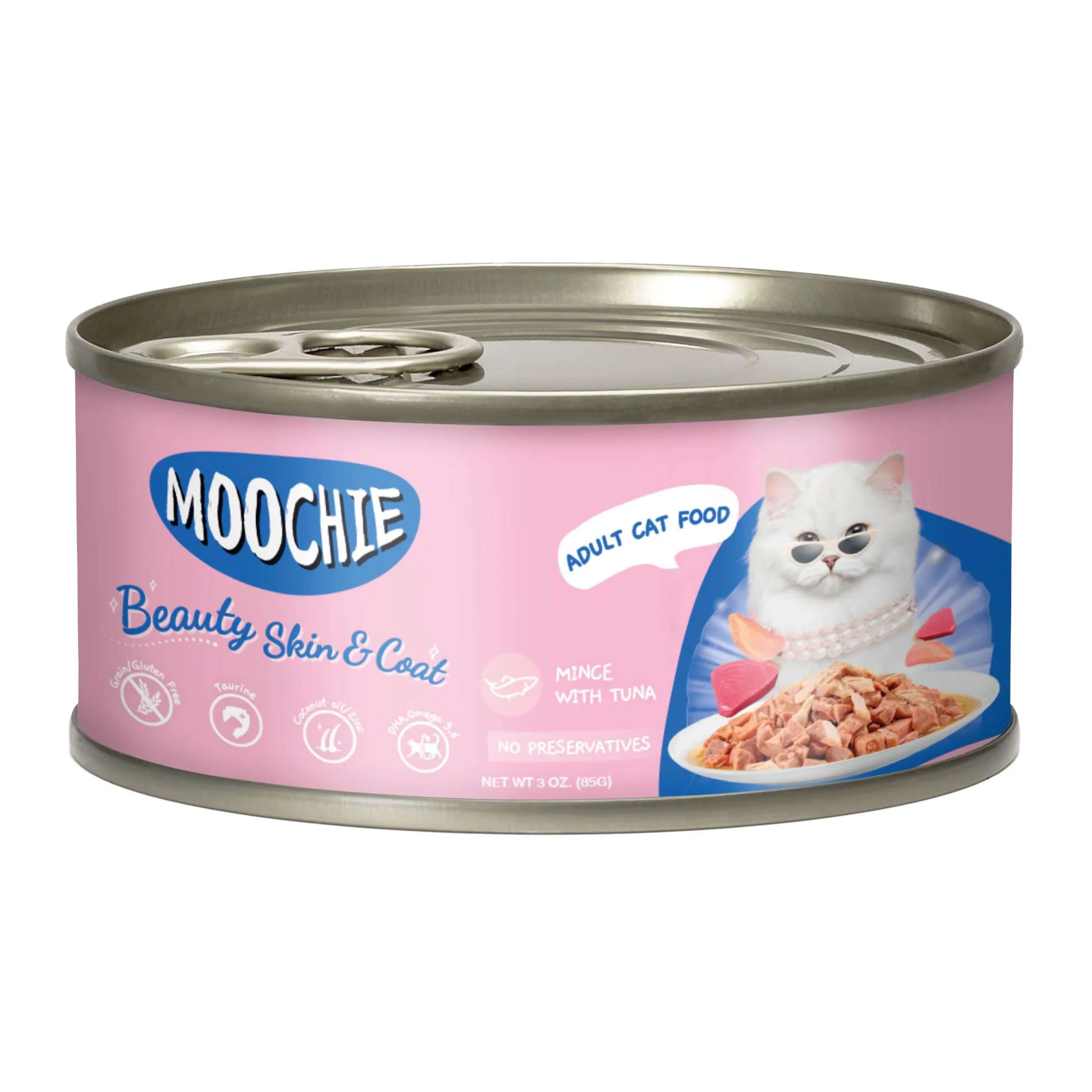 Moochie Cuidado Piel y Pelaje Lata de Atún y Pollo